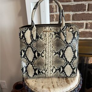 Brahmin Caroline Satchel Handbag – Caviar Felix Snake Embossed NWOT + Reg Card
